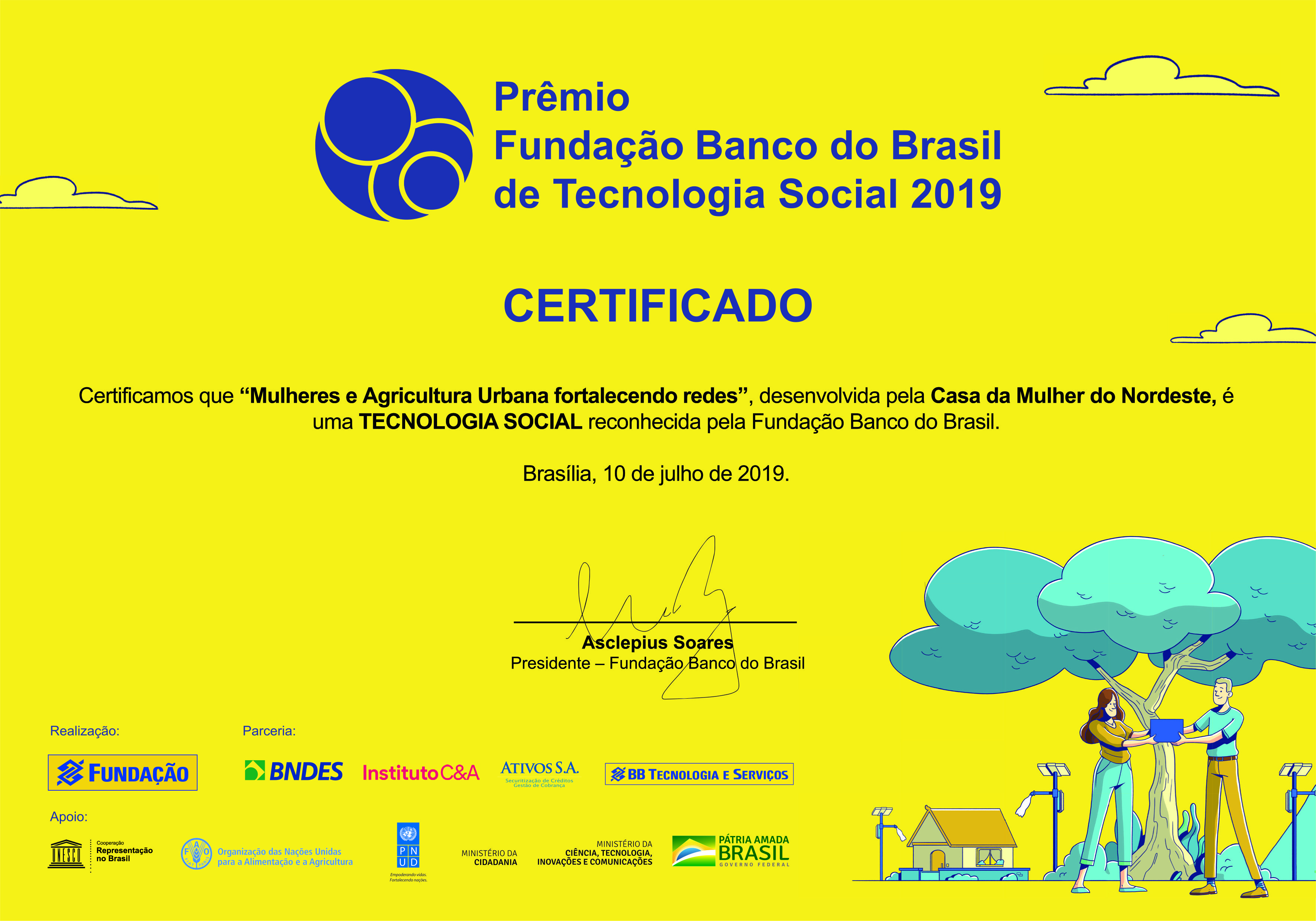 Experiência de Agricultura Urbana em Passarinho recebe selo de certificação da Fundação Banco do Brasil﻿